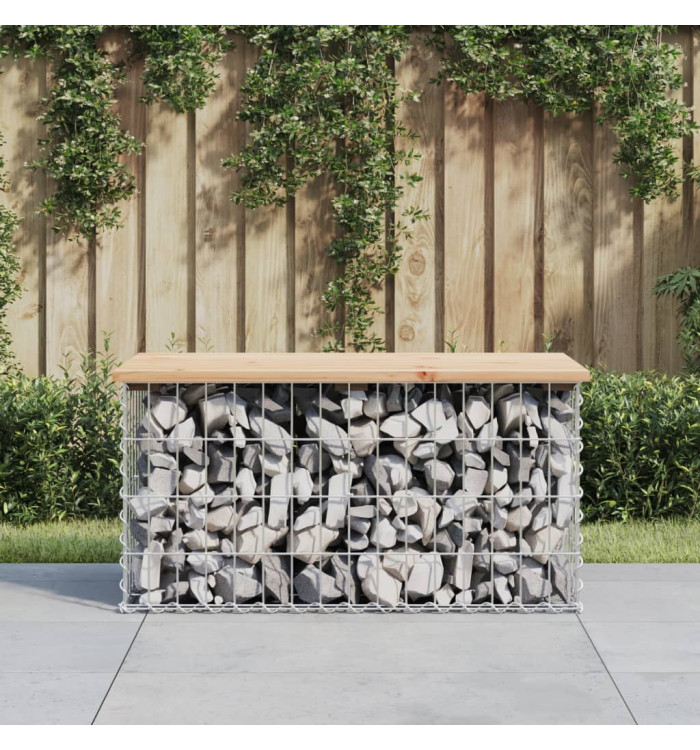 Banc de jardin design de gabion 83x44x42 cm bois massif de pin | Mobilier & Déco