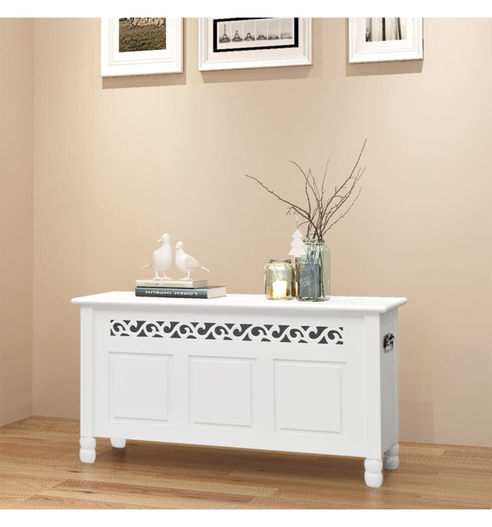 Banc de rangement en style baroque PFDM blanc | Mobilier & Déco