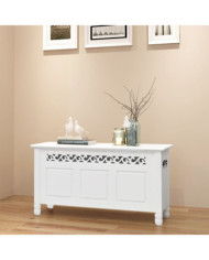 Banc de rangement en style baroque PFDM blanc | Mobilier & Déco