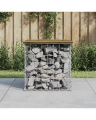 Banc de jardin design gabion 43x44x42 cm bois de pin imprégné | Mobilier & Déco