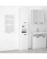 Armoire de salle de bain blanc 32x34x188,5 cm bois d'ingénierie | Mobilier & Déco