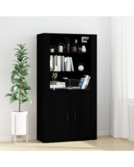 Buffet haut Noir Bois d'ingénierie | Mobilier & Déco