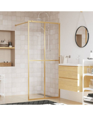 Paroi de douche avec verre ESG transparent doré 80x195 cm | Mobilier & Déco