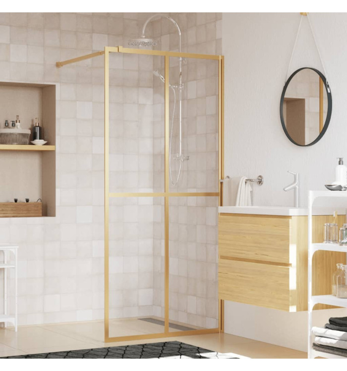 Paroi de douche avec verre ESG transparent doré 80x195 cm | Mobilier & Déco