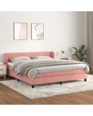 Sommier à lattes de lit avec matelas Rose 180x200 cm Velours | Mobilier & Déco