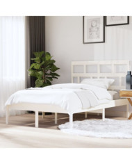 Cadre de lit sans matelas blanc bois de pin massif | Mobilier & Déco