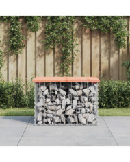 Banc de jardin design gabion 63x44x42 cm bois massif de douglas | Mobilier & Déco