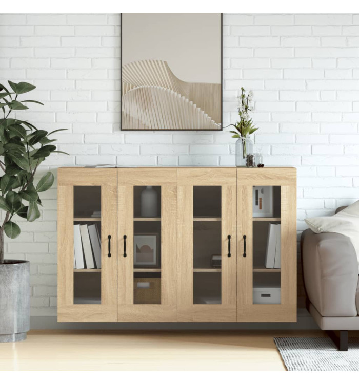 Armoires murales 2 pcs chêne sonoma bois d'ingénierie | Mobilier & Déco