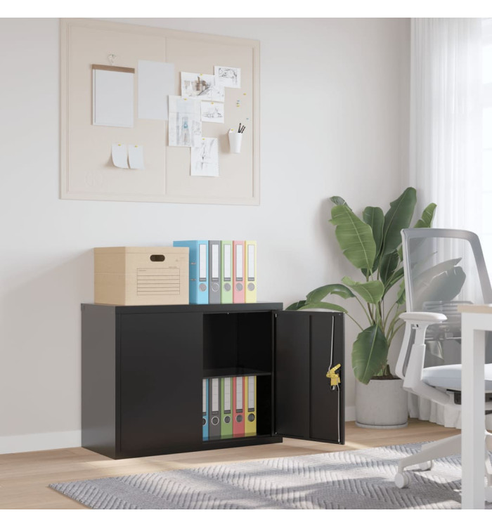 Classeur noir 90x40x70 cm acier | Mobilier & Déco