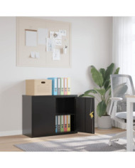 Classeur noir 90x40x70 cm acier | Mobilier & Déco