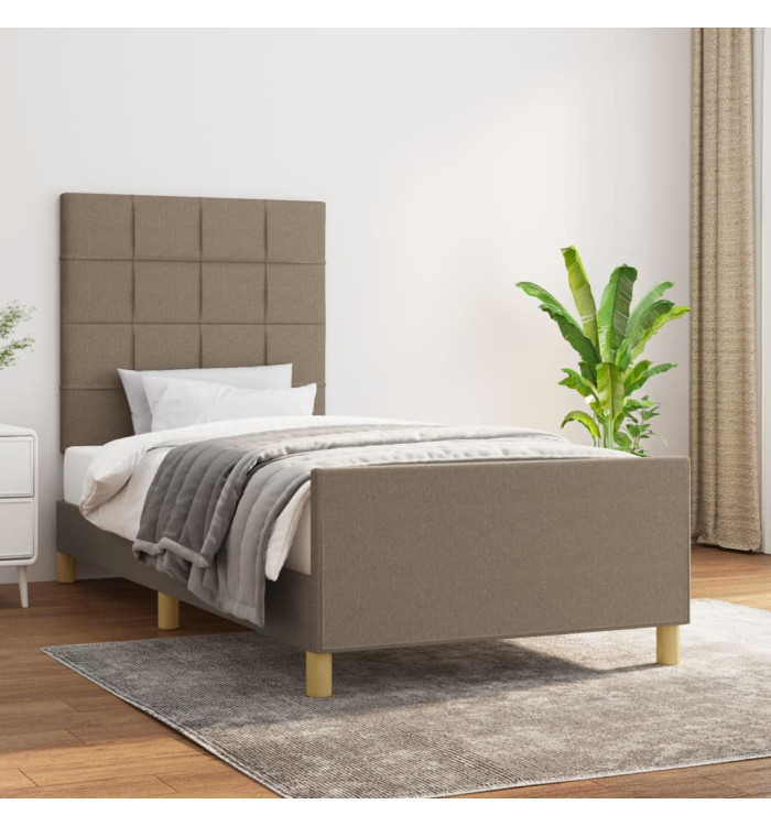 Cadre de lit sans matelas taupe 90x200 cm tissu | Mobilier & Déco