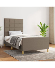 Cadre de lit sans matelas taupe 90x200 cm tissu | Mobilier & Déco