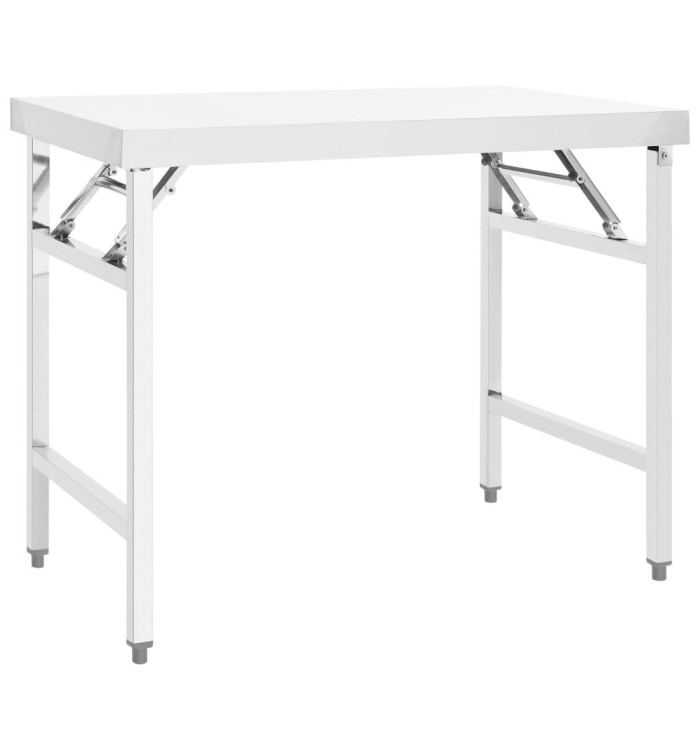 Table de travail pliable de cuisine 100x60x80 cm Inox | Mobilier & Déco