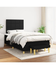 Sommier à lattes de lit avec matelas Noir 120x200 cm Tissu | Mobilier & Déco