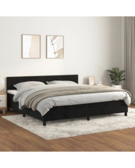 Sommier à lattes de lit et matelas Noir 200x200 cm Velours | Mobilier & Déco