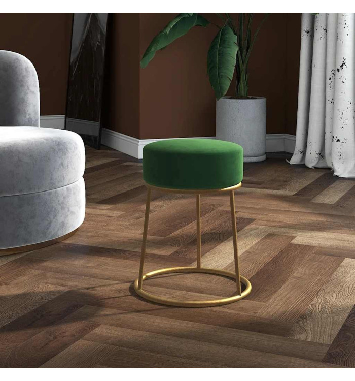 Tabouret rond Vert Velours | Mobilier & Déco