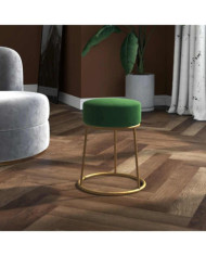 Tabouret rond Vert Velours | Mobilier & Déco