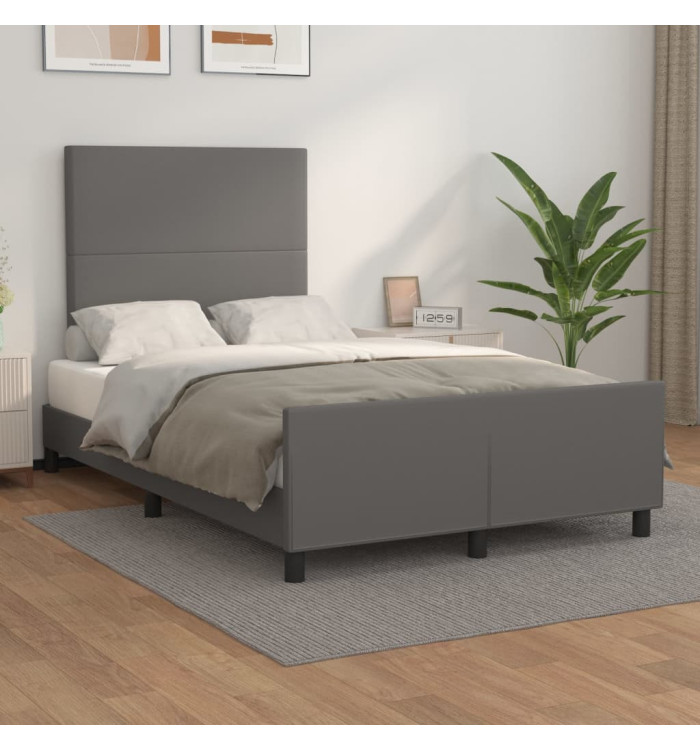 Cadre de lit sans matelas gris 120x200 cm similicuir | Mobilier & Déco
