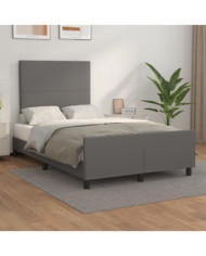 Cadre de lit sans matelas gris 120x200 cm similicuir | Mobilier & Déco