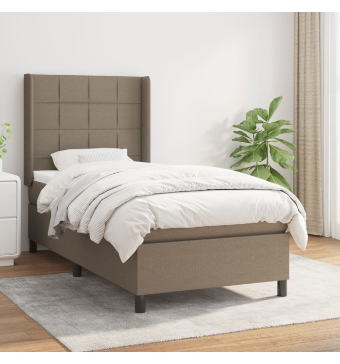 Sommier à lattes de lit avec matelas Taupe 80x200 cm Tissu | Mobilier & Déco