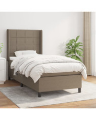 Sommier à lattes de lit avec matelas Taupe 80x200 cm Tissu | Mobilier & Déco