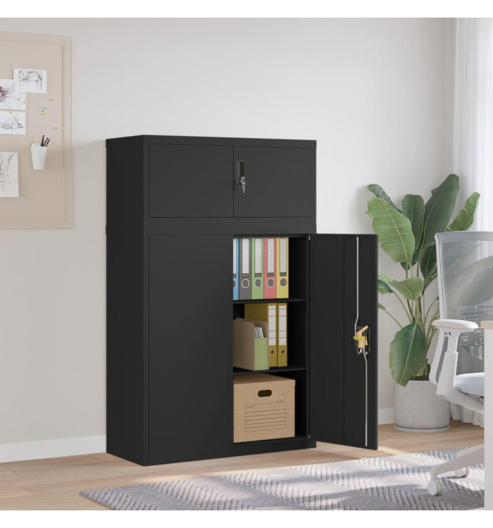 Classeur noir 90x40x145 cm acier | Mobilier & Déco
