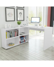 Bureau d'angle 4 étagères blanc | Mobilier & Déco