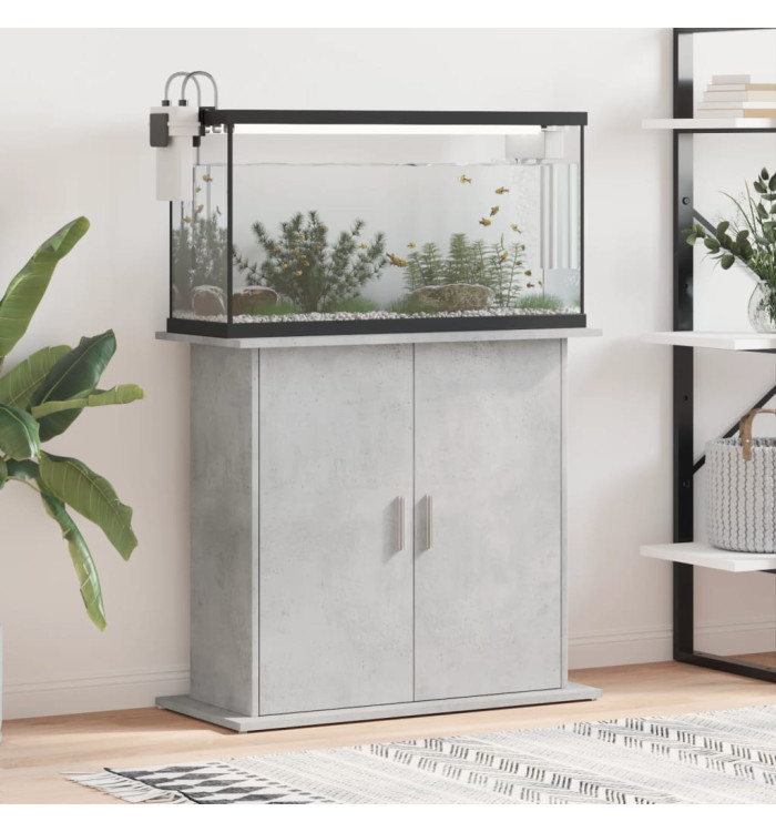 Support pour aquarium gris béton 81x36x73 cm bois d'ingénierie | Mobilier & Déco