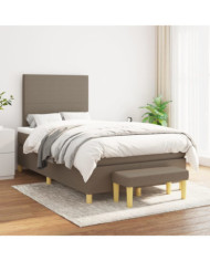 Sommier à lattes de lit avec matelas Taupe 120x200 cm Tissu | Mobilier & Déco