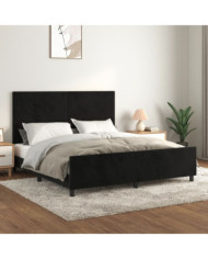 Cadre de lit sans matelas noir velours | Mobilier & Déco
