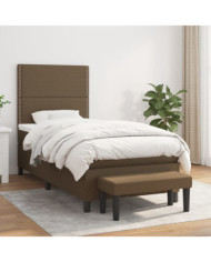 Sommier à lattes de lit avec matelas Marron foncé 100x200 cm | Mobilier & Déco