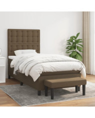 Sommier à lattes de lit avec matelas Marron foncé 100x200 cm | Mobilier & Déco