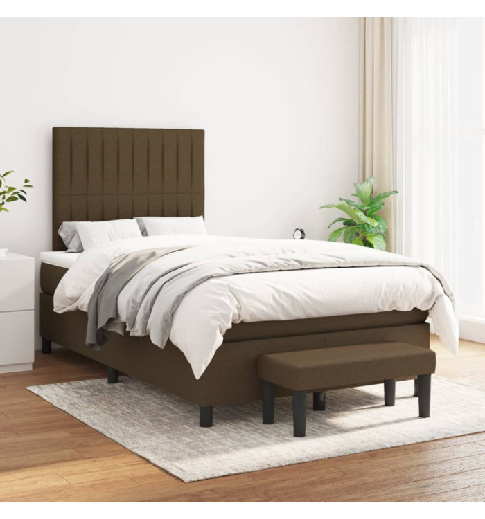 Sommier à lattes de lit avec matelas Marron foncé 120x200 cm | Mobilier & Déco