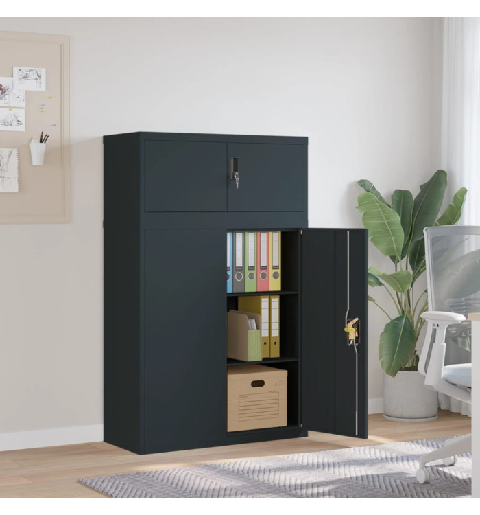 Classeur anthracite 90x40x145 cm acier | Mobilier & Déco