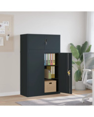 Classeur anthracite 90x40x145 cm acier | Mobilier & Déco