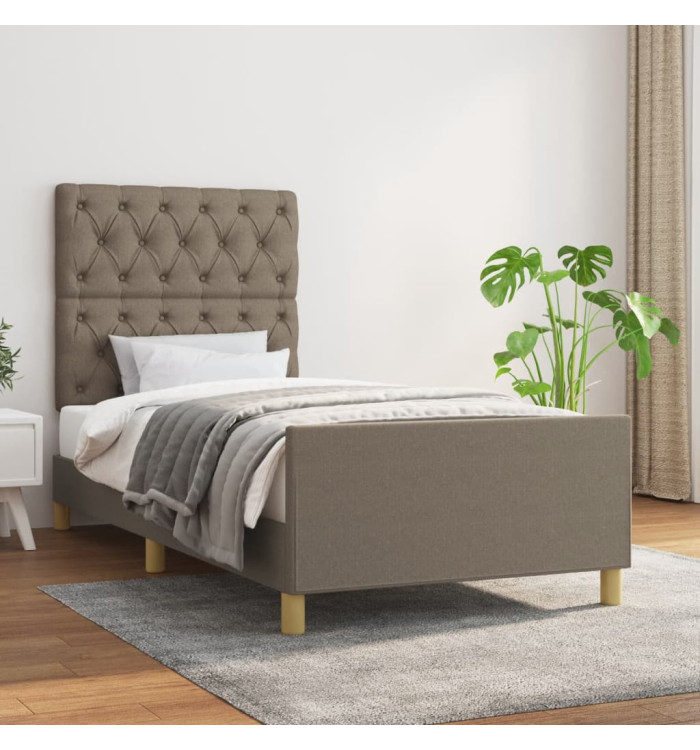 Cadre de lit sans matelas taupe 80x200 cm tissu | Mobilier & Déco