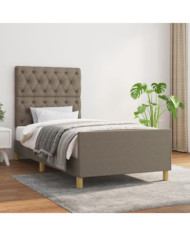 Cadre de lit sans matelas taupe 80x200 cm tissu | Mobilier & Déco
