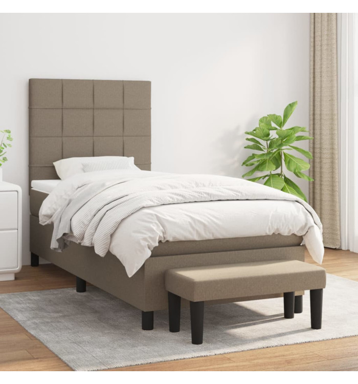 Sommier à lattes de lit avec matelas Taupe 80x200 cm Tissu | Mobilier & Déco