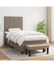 Sommier à lattes de lit avec matelas Taupe 80x200 cm Tissu | Mobilier & Déco