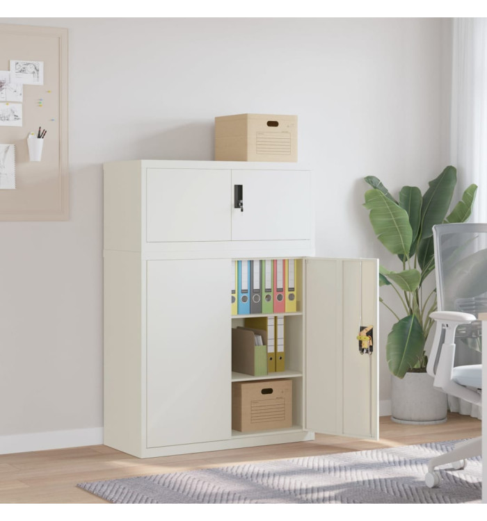 Classeur blanc 90x40x130 cm acier | Mobilier & Déco