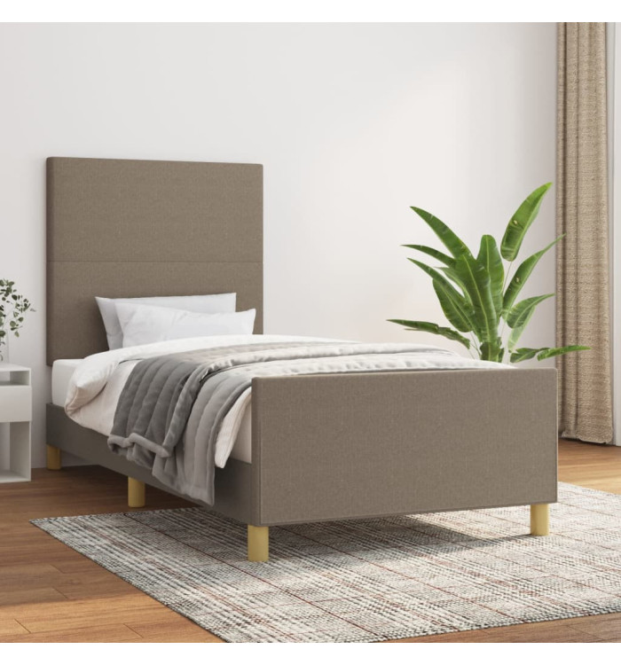 Cadre de lit sans matelas taupe 80x200 cm tissu | Mobilier & Déco