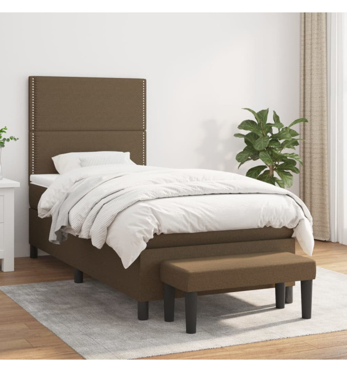 Sommier à lattes de lit avec matelas Marron foncé 90x190 cm | Mobilier & Déco