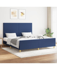 Cadre de lit sans matelas bleu 160x200 cm tissu | Mobilier & Déco