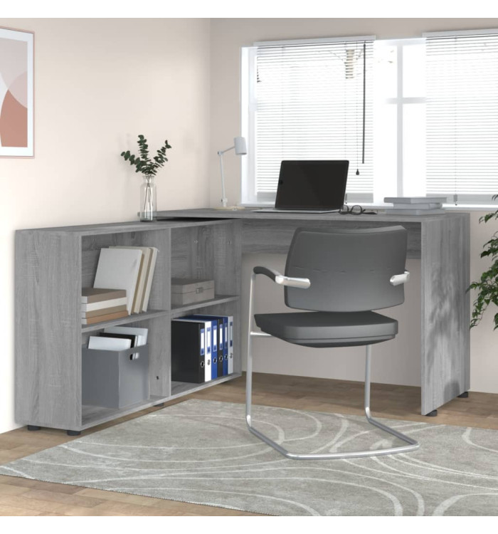 Bureau d'angle Sonoma gris Bois d'ingénierie | Mobilier & Déco