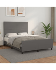 Cadre de lit sans matelas gris 140x200 cm similicuir | Mobilier & Déco
