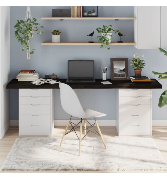 Dessus de table marron foncé bois chêne massif traité | Mobilier & Déco