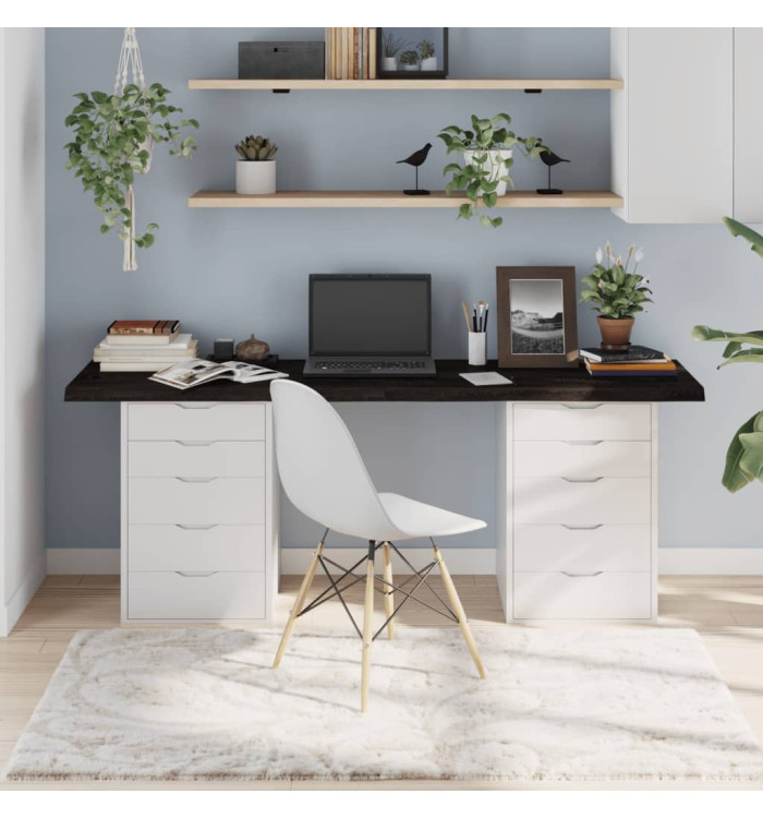 Dessus de table marron foncé bois chêne massif traité | Mobilier & Déco