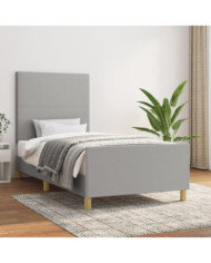 Cadre de lit sans matelas gris clair 80x200 cm tissu | Mobilier & Déco