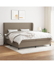 Sommier à lattes de lit avec matelas Taupe 200x200 cm Tissu | Mobilier & Déco