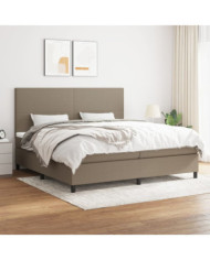 Sommier à lattes de lit avec matelas Taupe 200x200 cm Tissu | Mobilier & Déco